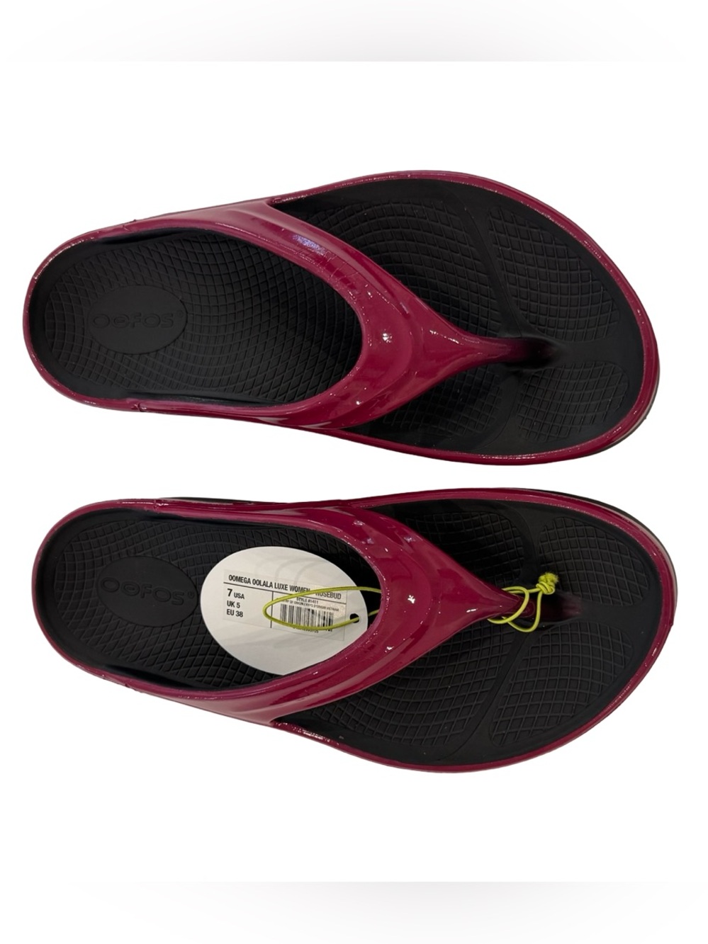 OOFOS Women's Glossy Berry Platform Thong Sandals - Picture 3 of 7